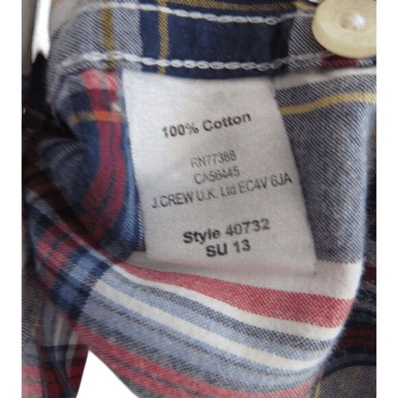 J. Crew Summer Plaid Button Up Shirt Sz L - Picture 5 of 5
